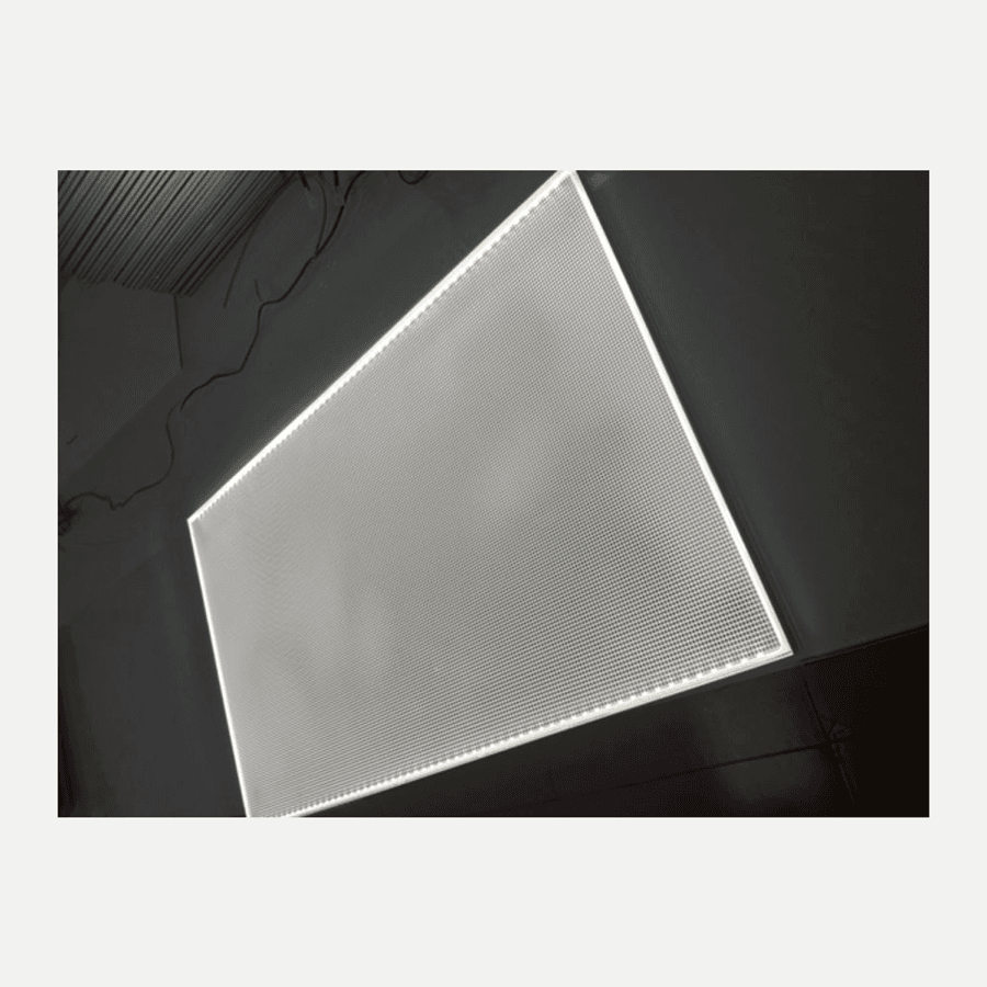 Edge-lit square LED panel with a white aluminum frame