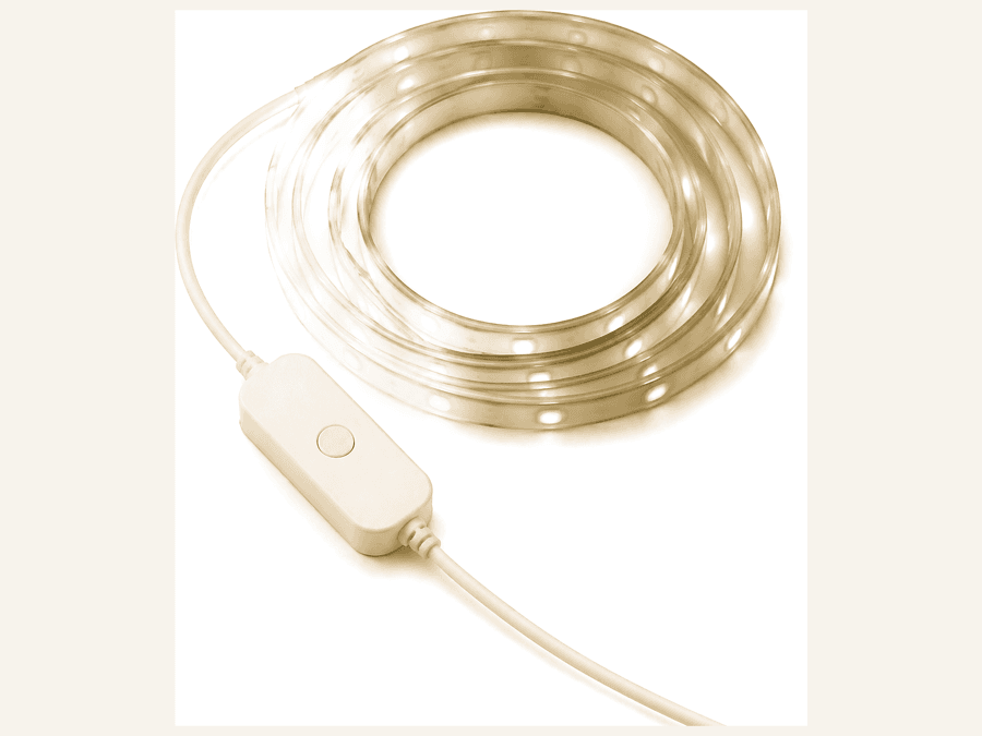 Warm white LED strip reel with connector accessories