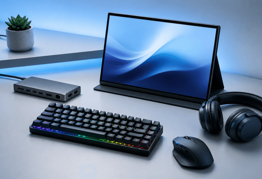 Keyboard, mouse, and accessory peripherals for Little Mustang